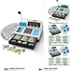 Calculator Cash Register Toy Gift for Kids Age 3, 4, 5, 6, 7, 8+ Year Old, 10…