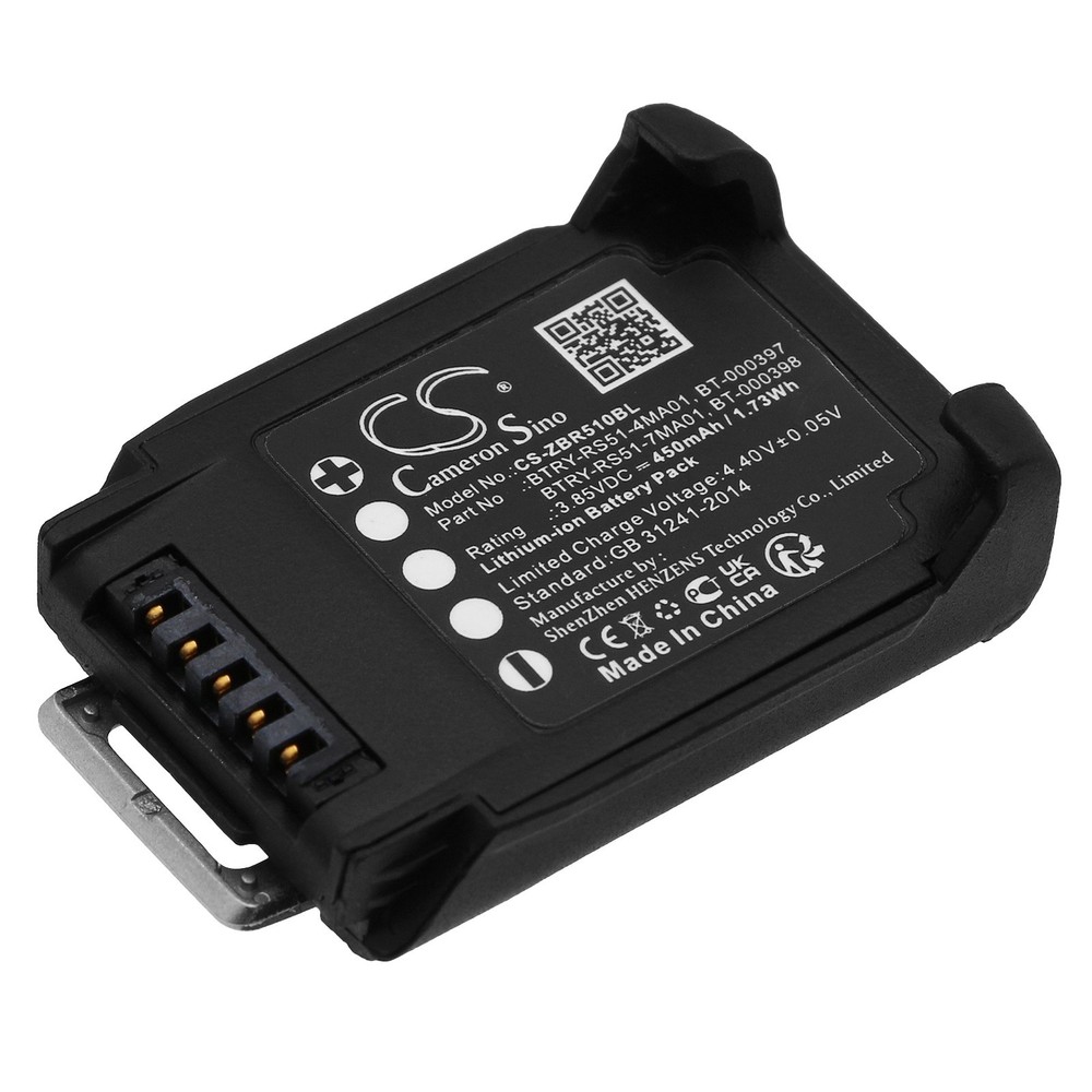 BATTERIE 450mAh Type BTRY-RS51-4MA01 For Zebra RS51 Ring Scanner RS5100