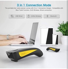 QR Code Scanner, Mini Barcode Scanner Bluetooth Compatible, Small Portable US…