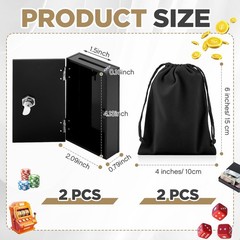 2 Pack Acrylic Money Bank Box for Gambler Winners Portable Safe Casino Money Po