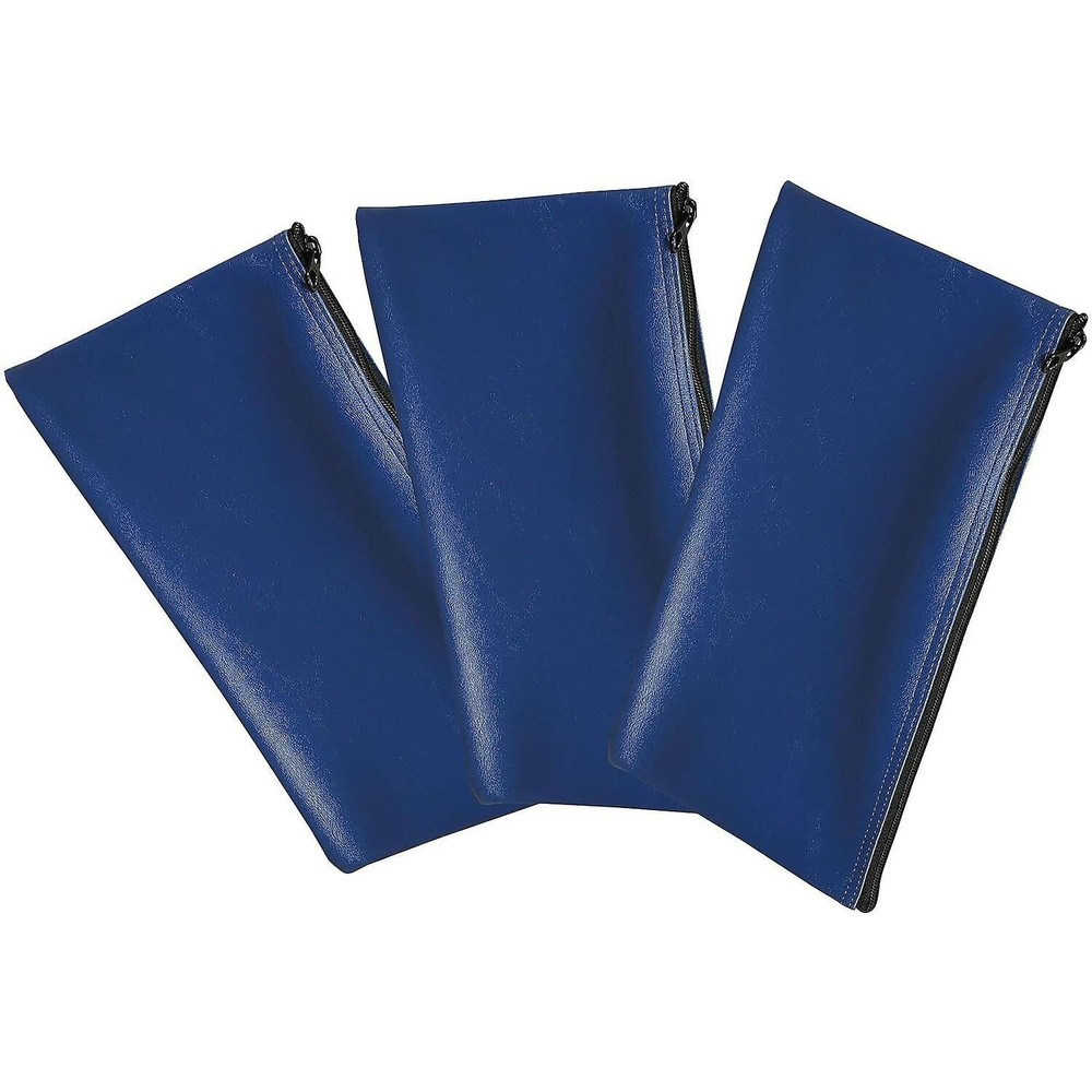 Honeywell 6503 Multipurpose Zipper Bank Deposit Money Bag Blue 11″ x 6″ 3-Pack