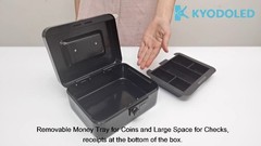 Large Cash Box with Combination Lock – Metal Money Safe with Tray, 9.84″x7.87