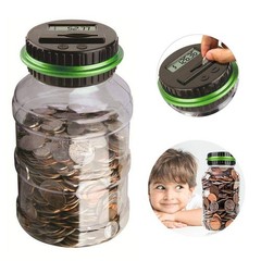 Large Digital Piggy Bank Adults 1.8L Coin Counter Jar LCD Display US Coins