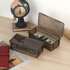 Hipiwe 2 Packs Plastic Cash Box Money Organizer Black Currency 2 Pcs,
