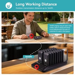 Retekess TD157 Restaurant Pager System Guest Queuing 36 Buzzer Cafe Food Truck