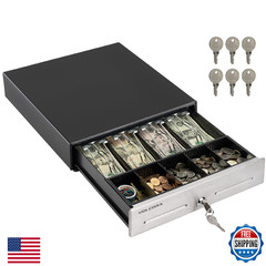 Volcora 13″ Cash Register Drawer for Point of Sale (POS) System, 4 Bill 5 Coin C