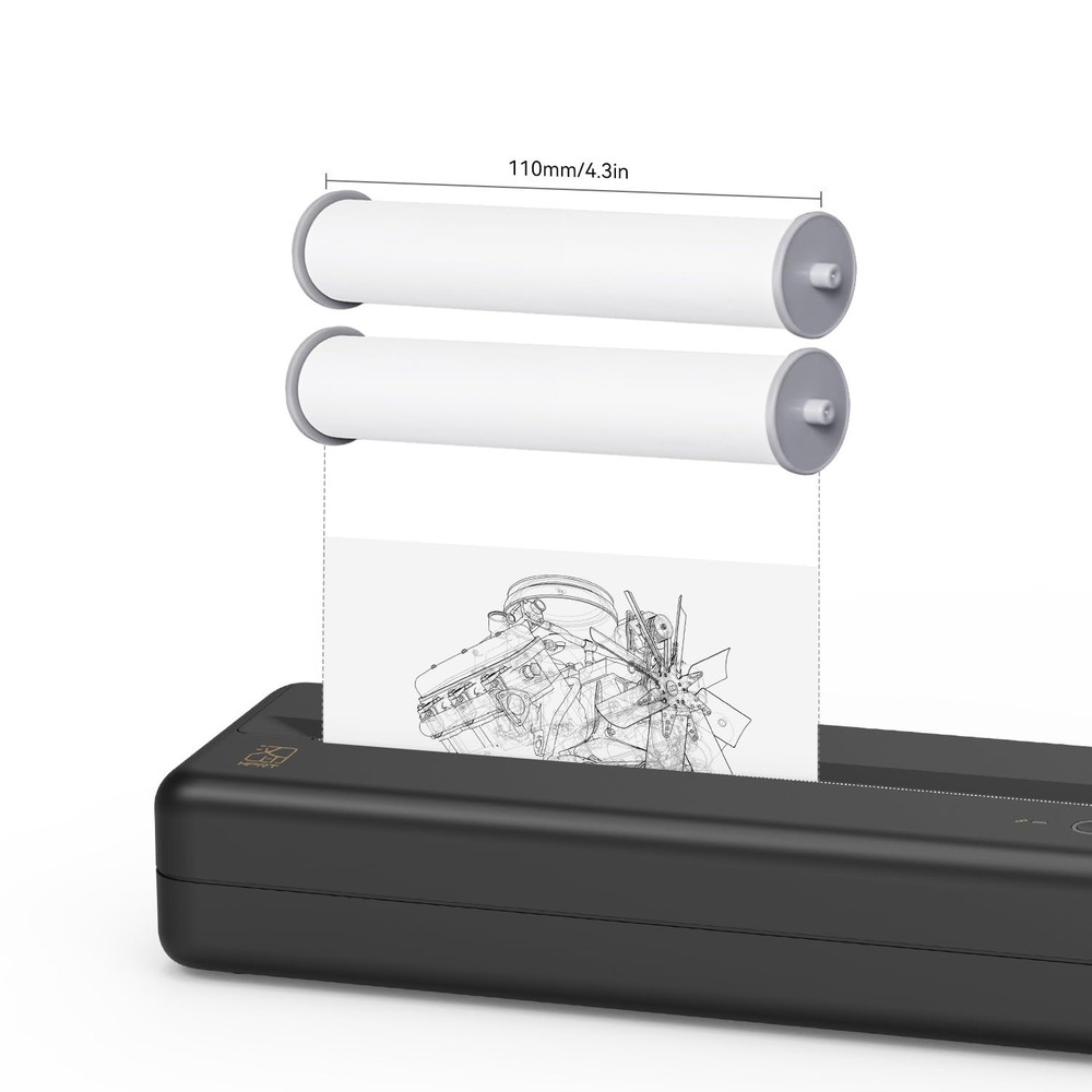 HPRT Printer Paper Rolls for MT810(2 Rolls | 4.3”x23′) 4.3 Inches