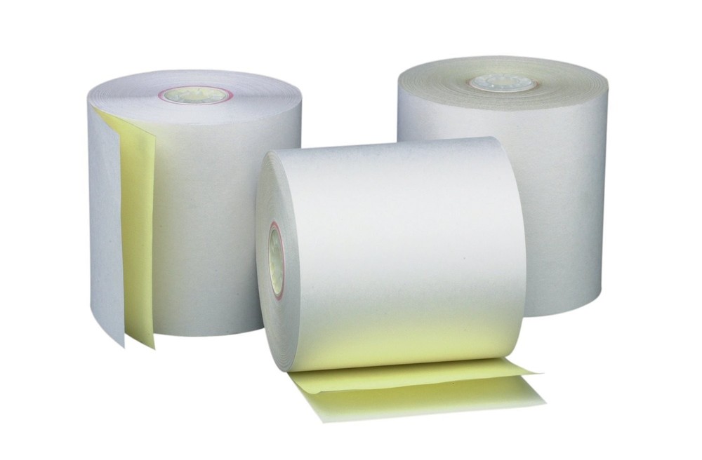 Perfection Two Ply Carbonless Rolls, 3 X 95 Feet, White/Canary, 50 Rolls Per …
