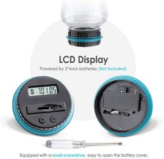 Large Piggy Bank for Boys Adults, Vcertcpl Digital Coin Counting Bank with LCD C
