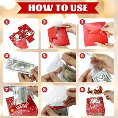 DIY Christmas Surprise Money Box Holder Cash Gift Pull Transparent Bags 30 PCS