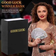 Gambling Metal Box Portable Winners Bank Casino Cash Box with Keys Good Luck Cas