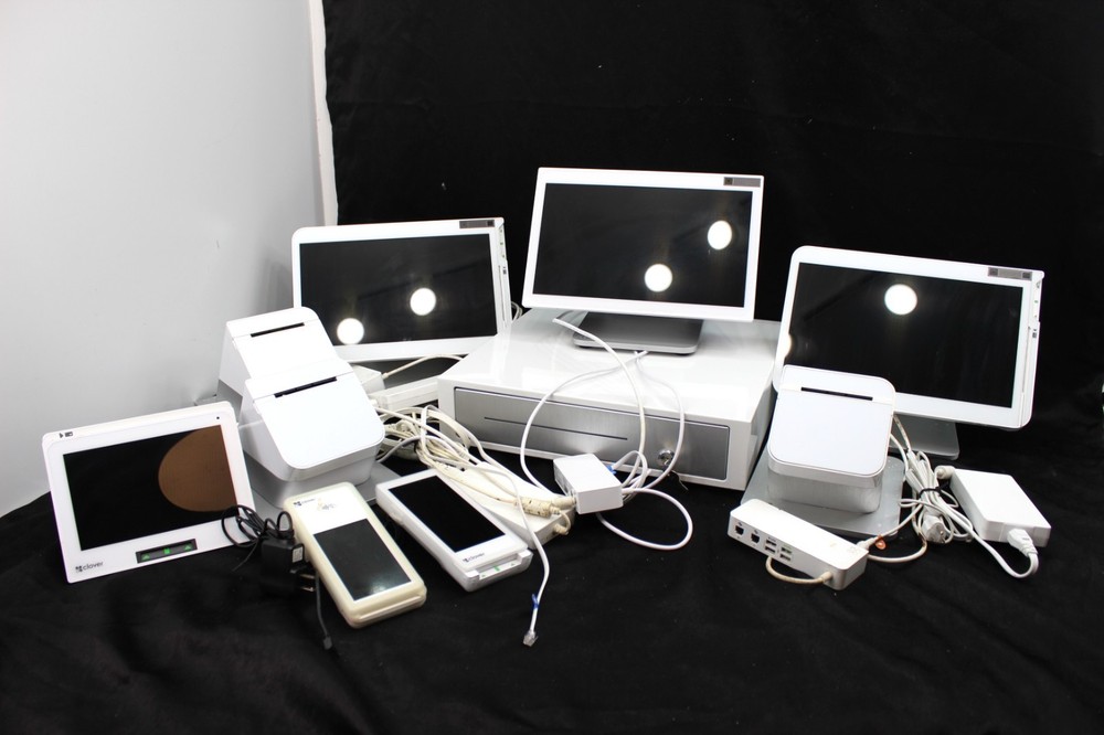 LARGE Clover POS System Display S505, Printer P500, Cash Box, Card C500++ LOCKED