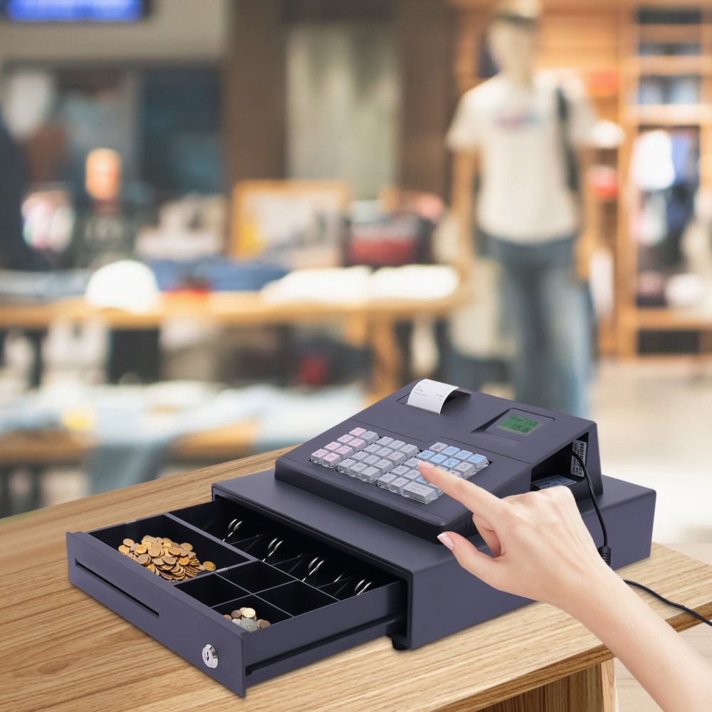 38 Keys Automatic Cash Register Cash Register English Cash Box With Compact Cash