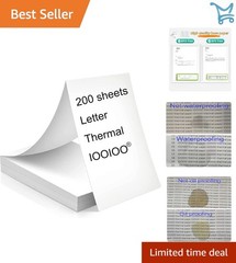 Thermal Printer Paper 8.5×11 Inch 200 Sheets BPA Free Quick Dry Eco-Friendly