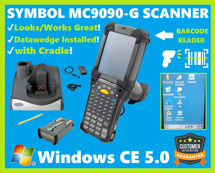 Motorola MC9090-GJ0HBEGA2WR Long Range Scanner, Windows CE 5.0, WiFi, Cradle!🔥⭐