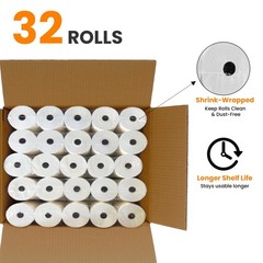 32 Rolls 2 Ply Carbonless Rolls 3 x 95 Feet White/Yellow Receipt