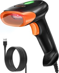 Durable Handheld USB Barcode Scanner with Built-in Light & 3 Scanning Modes