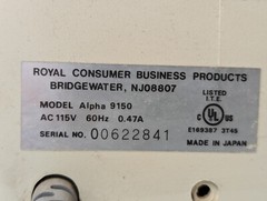 Royal Alpha 9150 Cash Register, One Key Included, No Drawer Key
