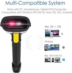 2D Barcode Scanner, Compatible with 2.4G Wireless & Bluetooth & USB Wired Con…