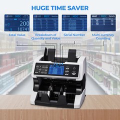 MUNBYN Money Bill Cash Counter Currency Counting Counterfeit Detect Bank Machine