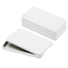 4 x Small Cash Box Money Holder Metal Tin Box Cash Tray Organizer, White