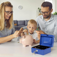 Small Cash Box with Money Tray and Lock, Metal Cash Lock Box with Key, Petty Cas