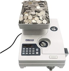 Ribao HCS-3300 Coin Counter, Coin Sorter w/Large Hopper, Professional High Speed