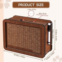 $10000 Cash Vault Wooden Savings Box Cash Saver Money Saving Challenge Coin