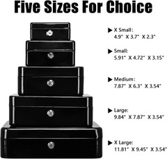 Portable Black Cash Box with Key – Durable Small Safe for Valuables 5.91″x4.72″