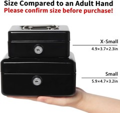 Small Portable Cash Box with Key Lock – Metal Coin Bank for Adults & Kids