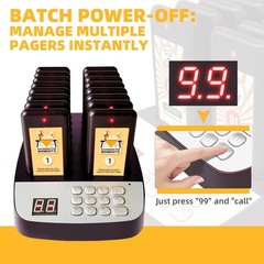 Complete 16-Pager Wireless Paging System for Restaurants – Waterproof & Durable