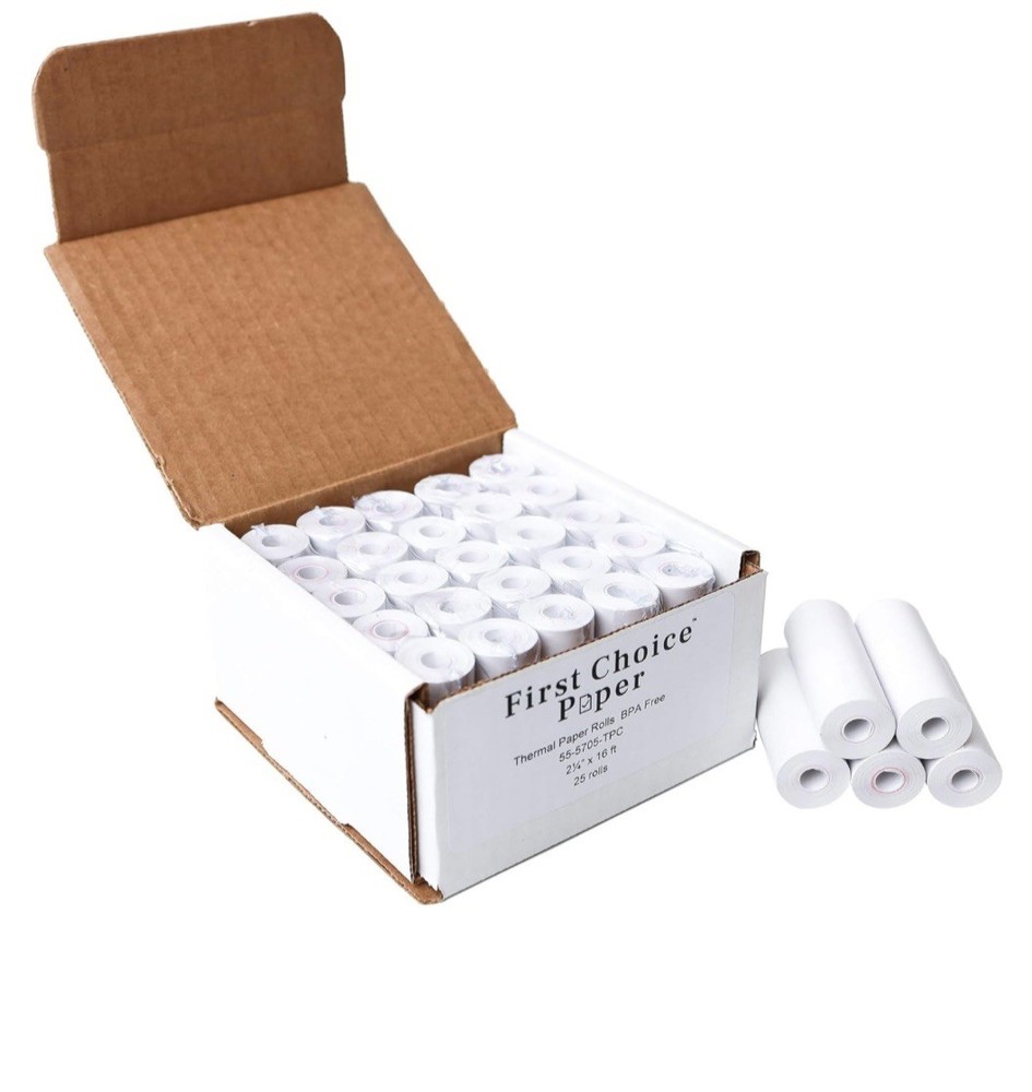 2 1/4″ X 16′ Coreless Thermal Paper Rolls for Poynt Smart Payment Terminal – 25