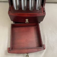 Magnif Deluxe Coin Sorter Wood CLASSIC CHERRY ~ Box Lid Tubes & Drawers Works