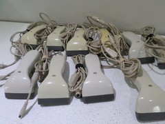 LOT OF 10 Unbranded SD-840 PS/2 Wedge Barcode Scanners