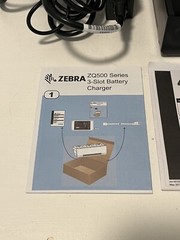 Zebra ZQ500 Series 3-Slot Battery Charger W/ 3xBatteries Business Replacements