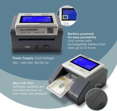 AccuBANKER D585 7-Point Counterfeit Bill Detector USD EUR GBP (with Stand), CE