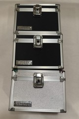 Set of 3 VAULTZ Metal Lock Boxes Security Storage Cases Silver, And Black