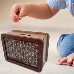 1000/3000/5000/10000 Euro Money Box Wooden Money Box Reusable with Savings Targe