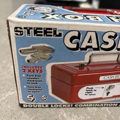 Steel Cash Box with Double Locks Combination & Key New