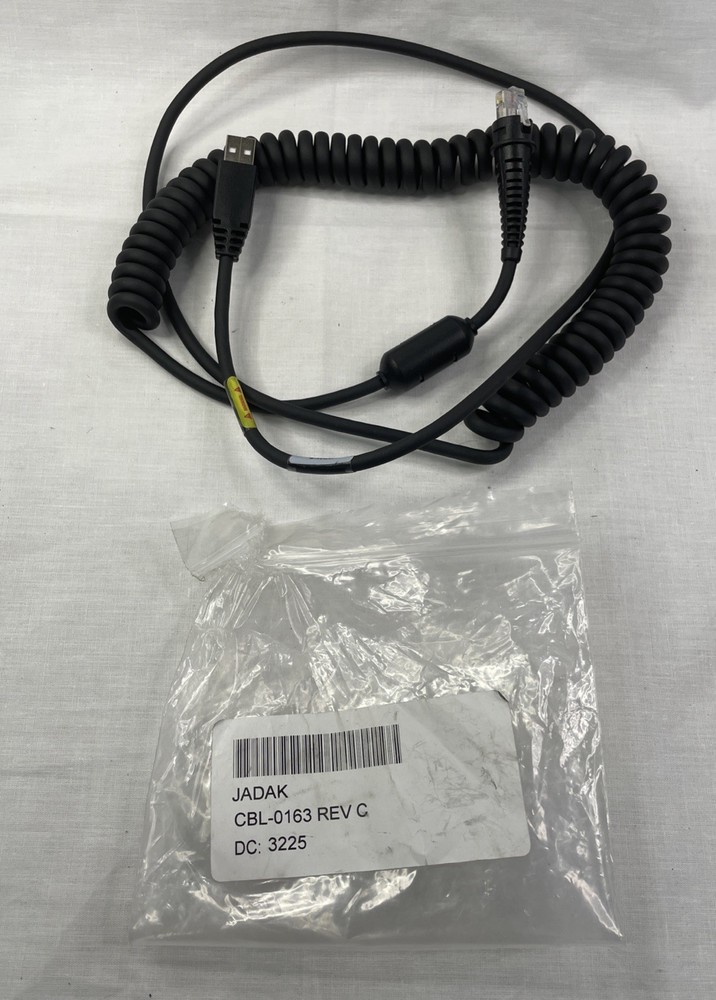 JADAK CBL-0163 REV C Coiled Cable 3225 : USB Type A (male) to RJ-style connector
