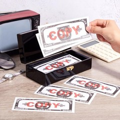 Beeveer 2 Pcs Acrylic Lockable Cash Box Cash Organizer Money Holder Single Row C