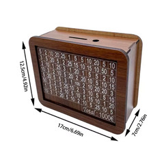 1000/3000/5000/10000 Euro Money Box Wooden Money Box Reusable with Savings Targe
