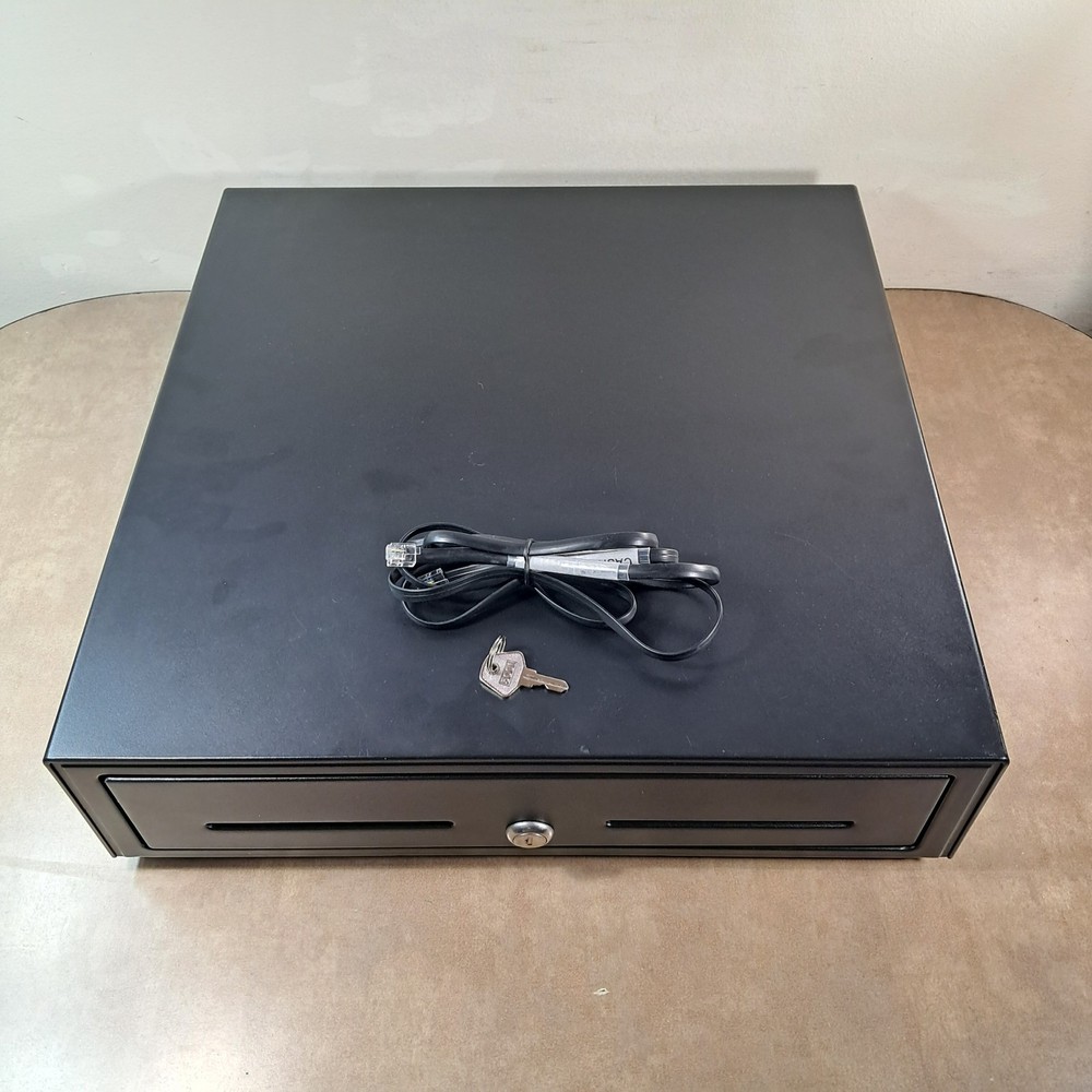Cash Drawer Register 5 Bill 5 Coin Black Lock w Key RJ11 Cable 16′ x 16′ Inch