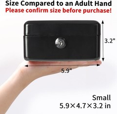 Compact Double Layer Cash Box with Key Lock – Versatile Money Organizer (5.9″)