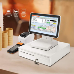White Cash Drawer, 16″ Heavy Duty Cash Register for Point of Sale (POS) System,