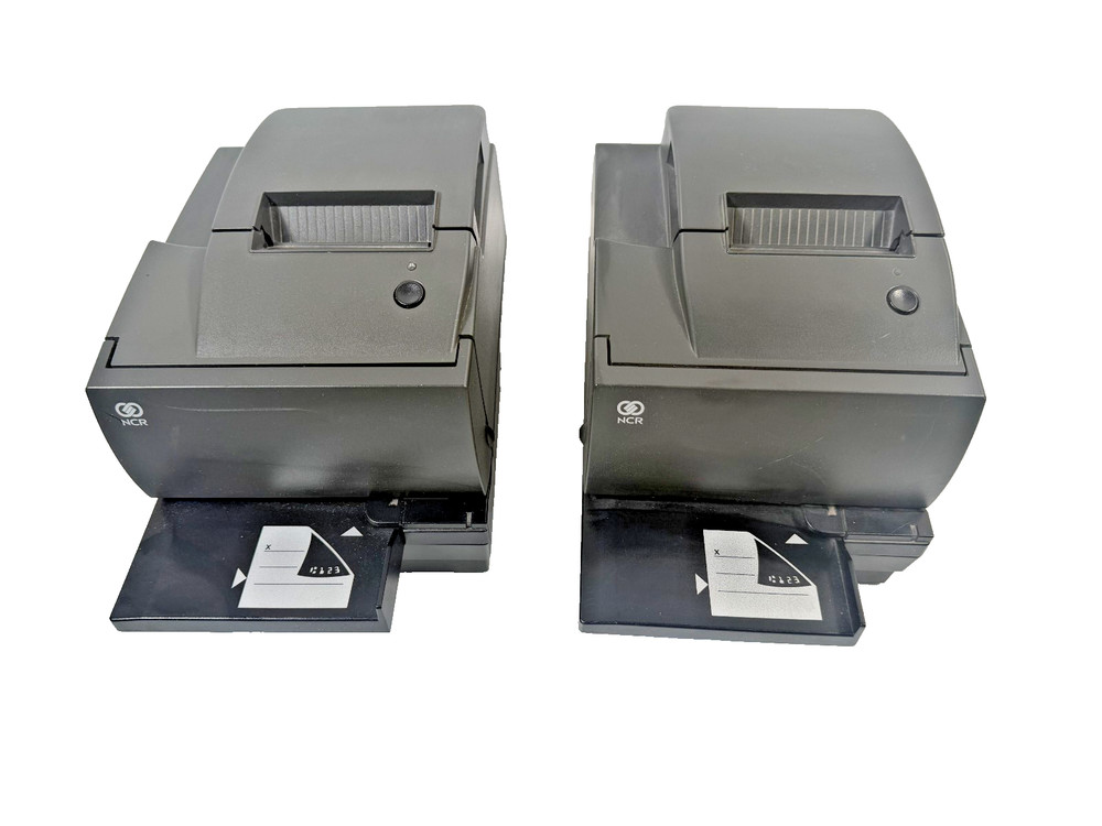 (QTY. 2) NCR 7167-6011-9001 RealPOS Multifunction MICR Thermal Printer Black