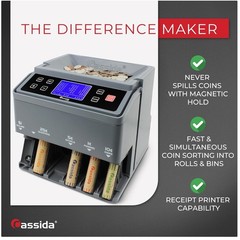 C300 Coin Counter & Wrapper, Printing-Compatible, Gray