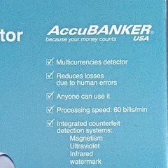 AccuBANKER D500 Wired Super Dollar Authenticator Counterfeit Detector Machine