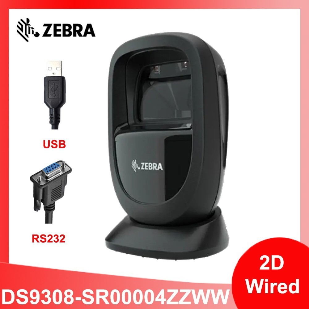 Zebra DS9308-SR00004ZZWW USB/RS232 2D Desktop Handsfree Barcode Scanner w/ Cable