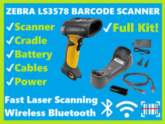 Zebra LS3578-FZ20005WR Wireless Bluetooth Laser Barcode Scanner w/ Cradle! 🔥⭐